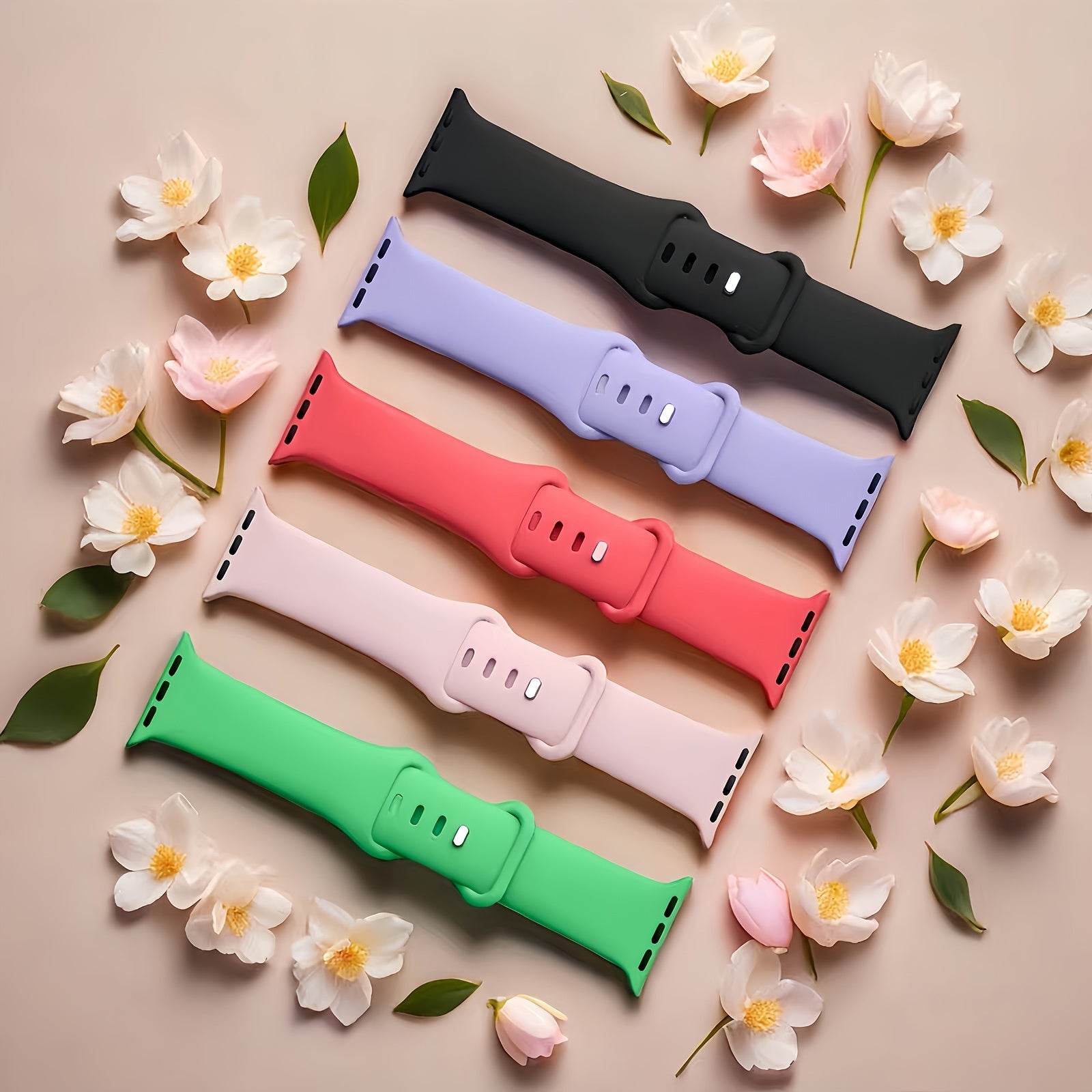 Banda de reloj deportivo de silicona resistente al agua para Apple Watch Series 1-9 y SE 40mm 44mm 45mm