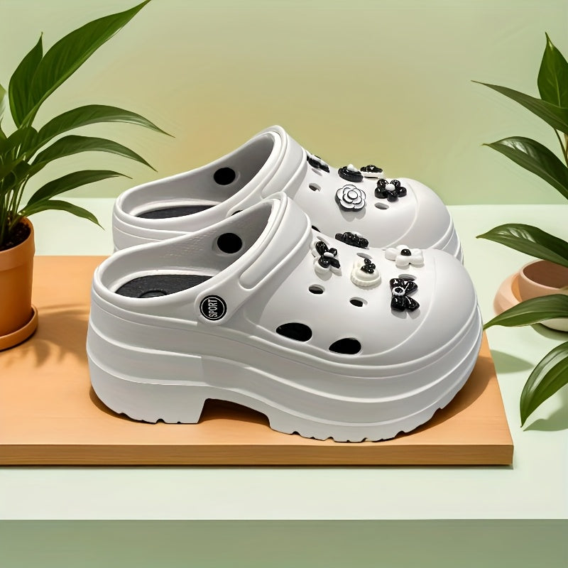 Women's EVA Casual Hole Shoes Flower Style for Daily, Beach, and Holiday