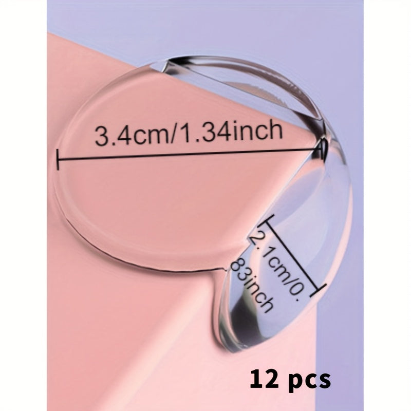 Juego de 12 protectores de esquina de silicona transparente para la seguridad infantil