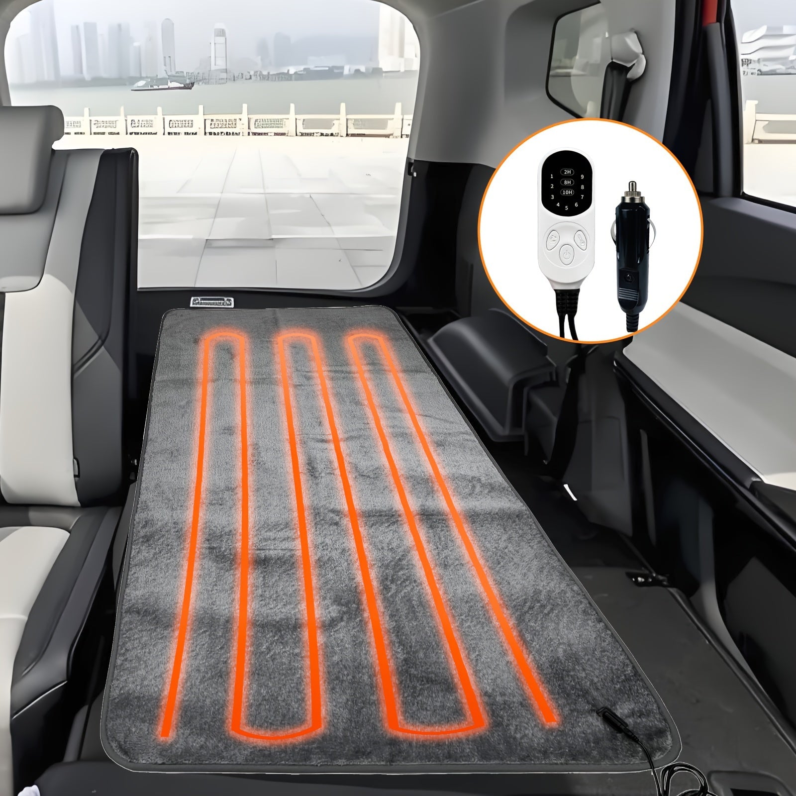 Car Heated Blanket 12V Electric SUV RV Camping with 9-Speed Temperature