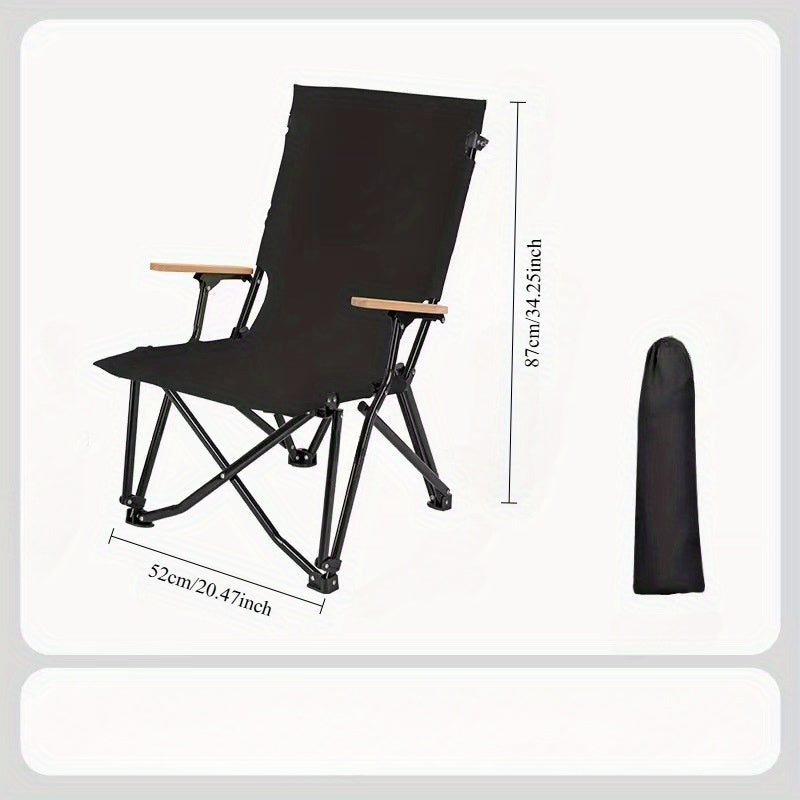 Outdoor Folding Chair for Adults Steel Frame Supports Up to 300kg Portable Beach Picnic