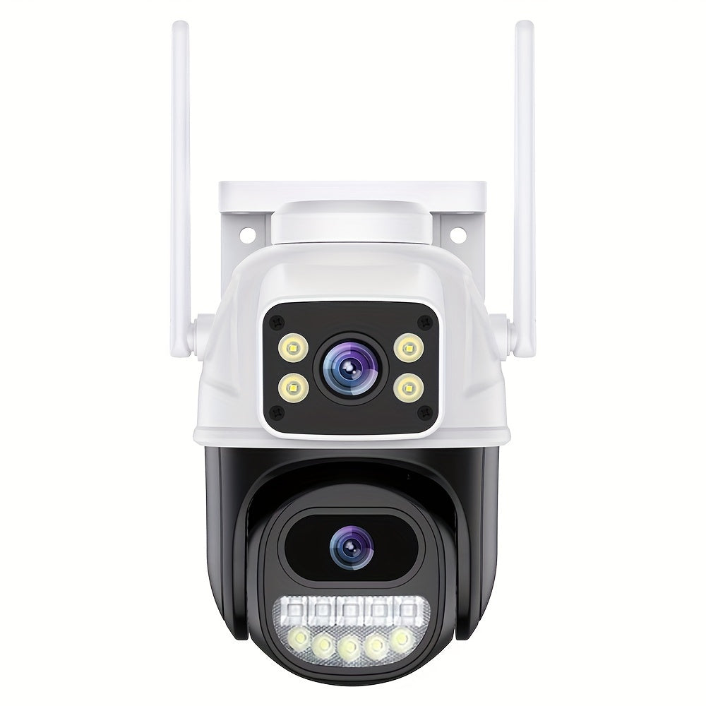 Outdoor 4K 8MP Security Camera with 3 Lenses Dual Screens Human Detection Auto Tracking WiFi Night Vision