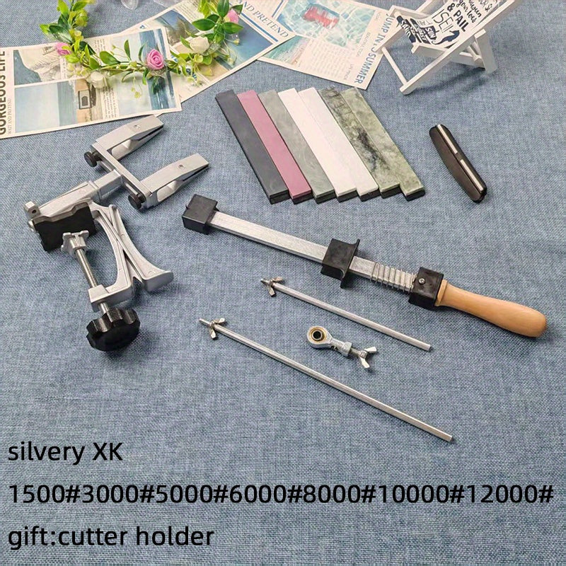 Qo'lda ishlaydigan qattiq burchakli qirqish moslamasi, olmos bilan qoplangan elektrsiz oshxona pichog'ini qirqish uchun, sozlanadigan kuchlanish nazorati, ergonomik tutqich va kompakt dizayn bilan tez va aniq pichoqni parvarish qilish uchun.