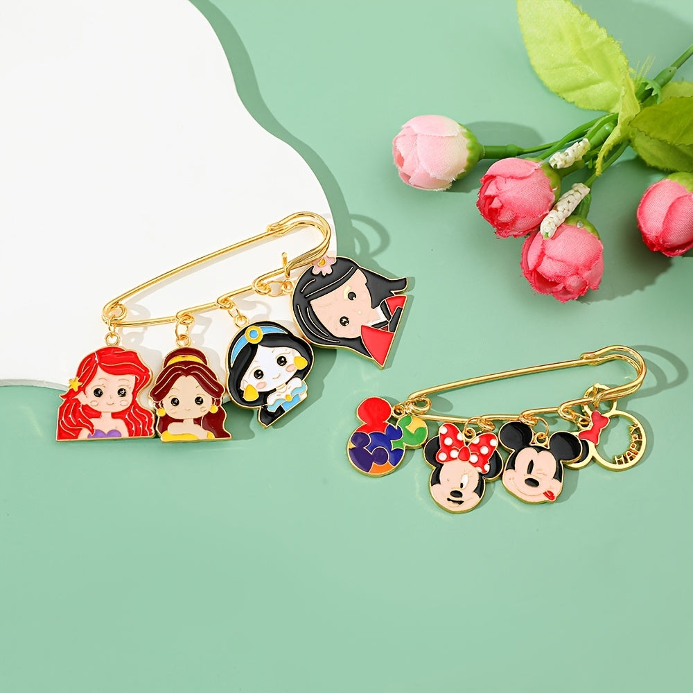 Set of Three Mickey Mouse Enamel Pins Cartoon Animal Brooches for Backpacks and Clothing