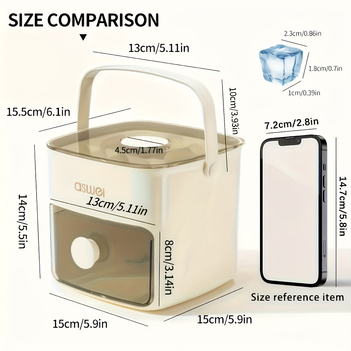 Mini Portable Ice Maker 48-Cube Capacity Compact Space-Saving Kitchen Appliance