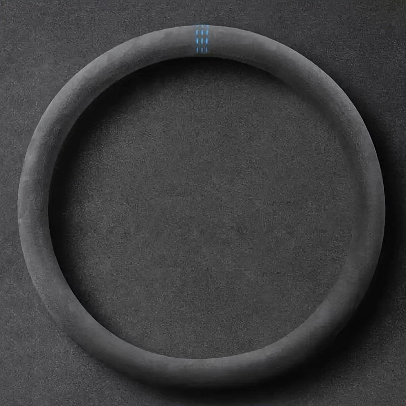 Universal Breathable PU Leather Steering Wheel Cover Anti-slip D-Shaped Round