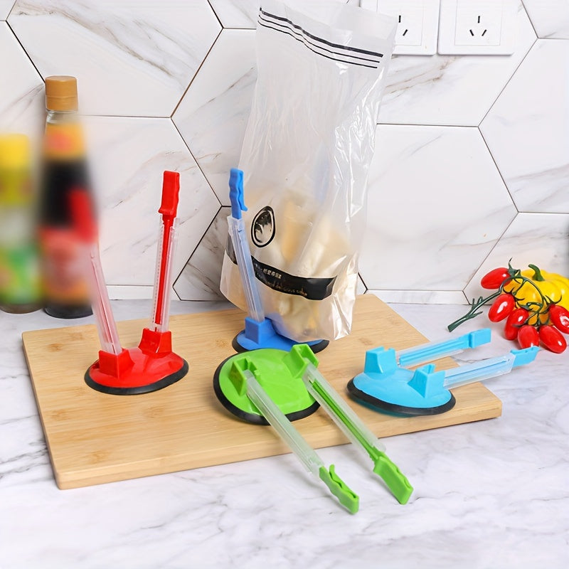 Juego de 2 o 4 soportes ajustables para bolsas, estante para almacenamiento de alimentos en la cocina