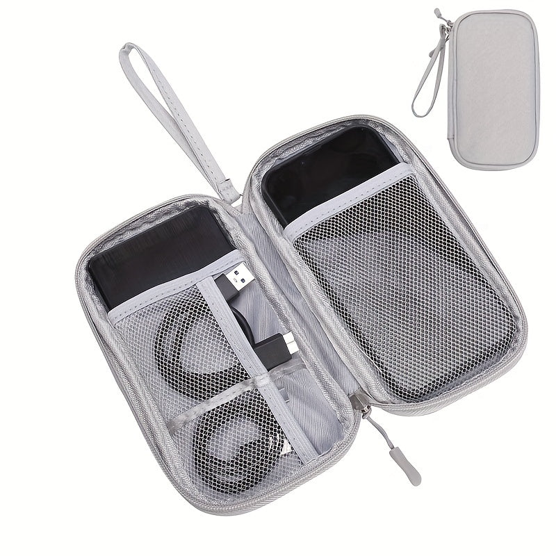 Bolsa portátil organizadora de cables con cremallera para cargadores y auriculares