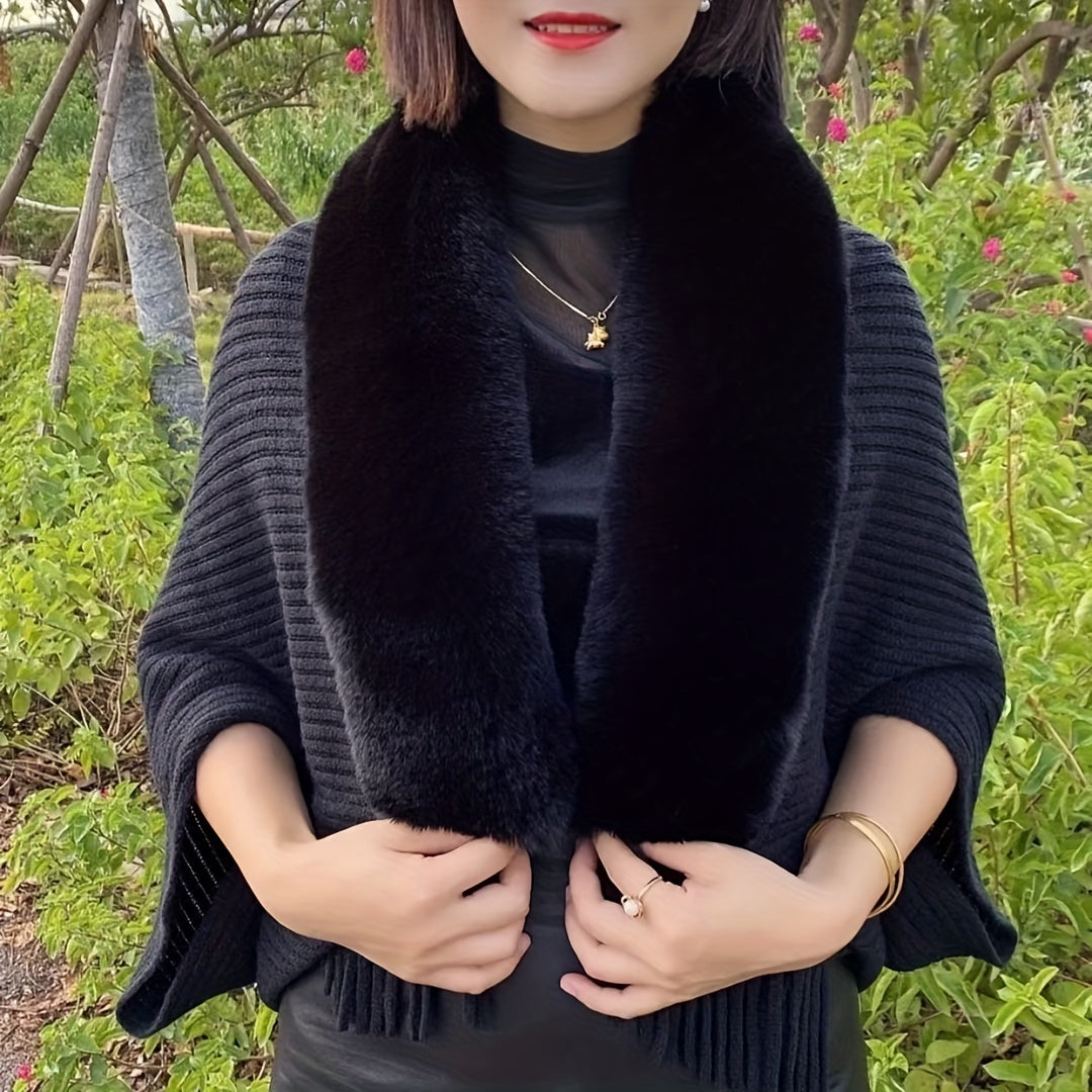 Women's Faux Fur Shawl Warm Windproof Autumn Winter Casual Wrap