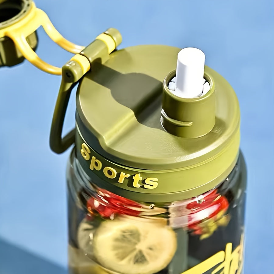 Large Capacity Clear Sports Water Bottle with Straw BPA-Free Leak-Proof 32oz