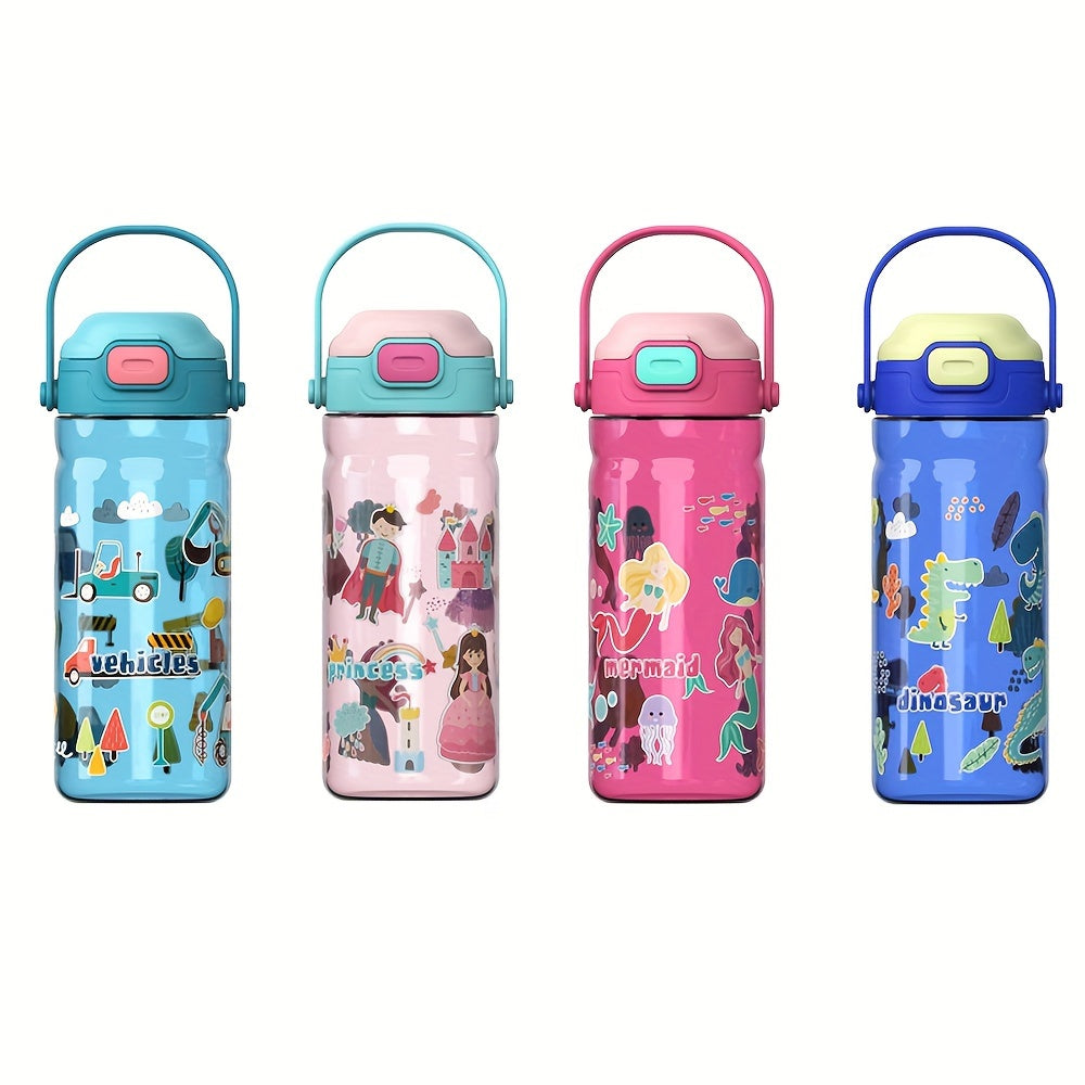 Water Bottle with Leak-Proof Design Detachable Handle 18.6oz for Travel Outdoor Fitness and School