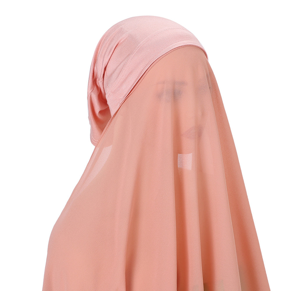 Women's Chiffon Instant Hijab Set with Tube Undercap Lightweight Head Cover