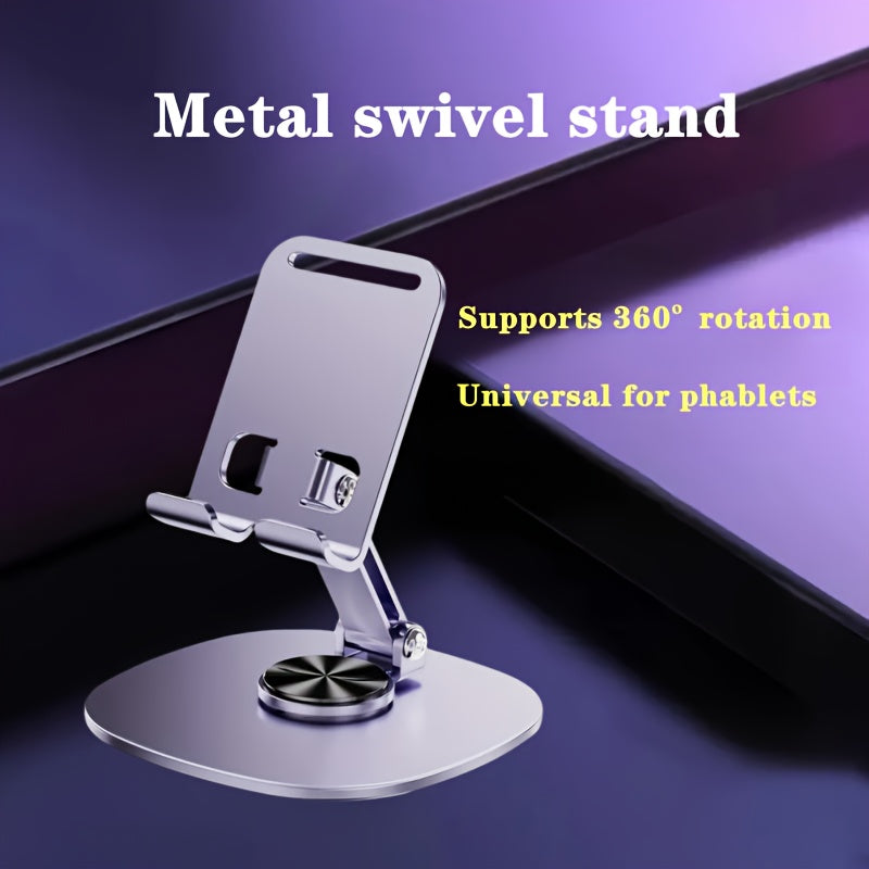 Soporte de teléfono de metal con diseño plegable de rotación de 360° ajustable para teléfonos y tablets
