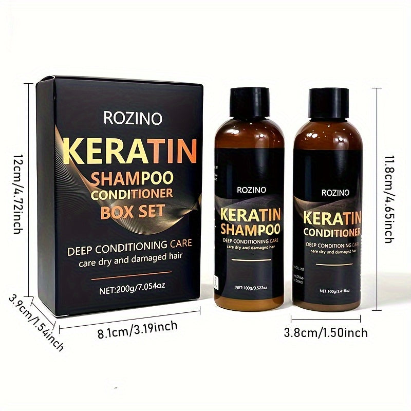 5-Piece Keratin Hair Care Set with Shampoo Conditioner Hair Mask and Essential Oil for Normal Hair