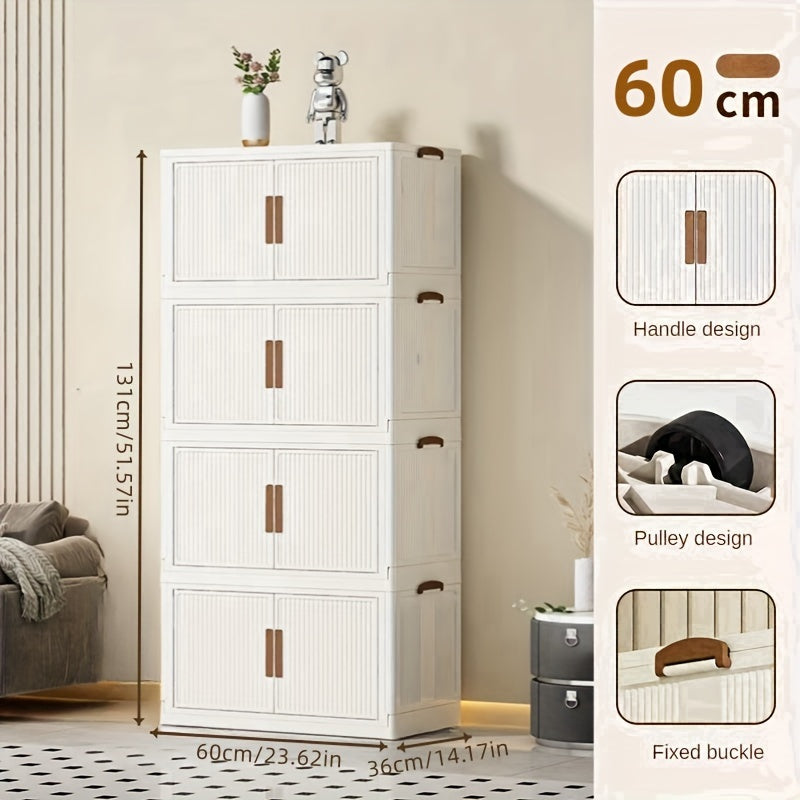 Foldable Plastic Storage Bin with 4/5 Tiers Large Capacity for Clothes Toys Books