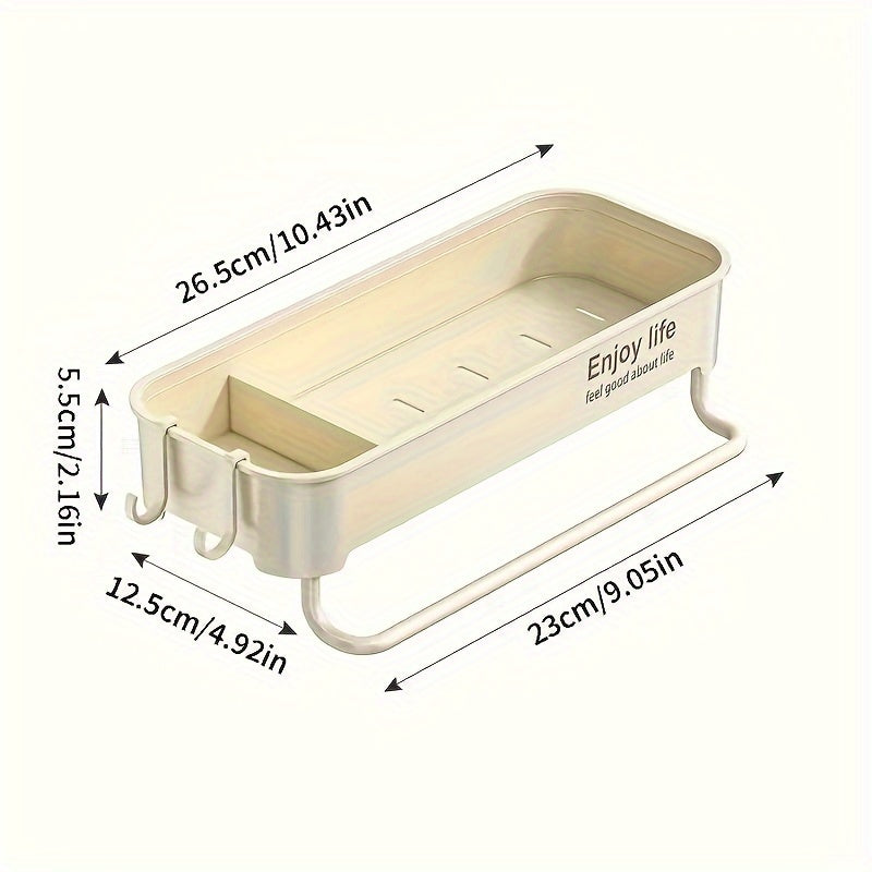 Kitchen Sink Organizer Plastic Caddy for Dish Cloths and Sponges Adhesive No-Drill Holder