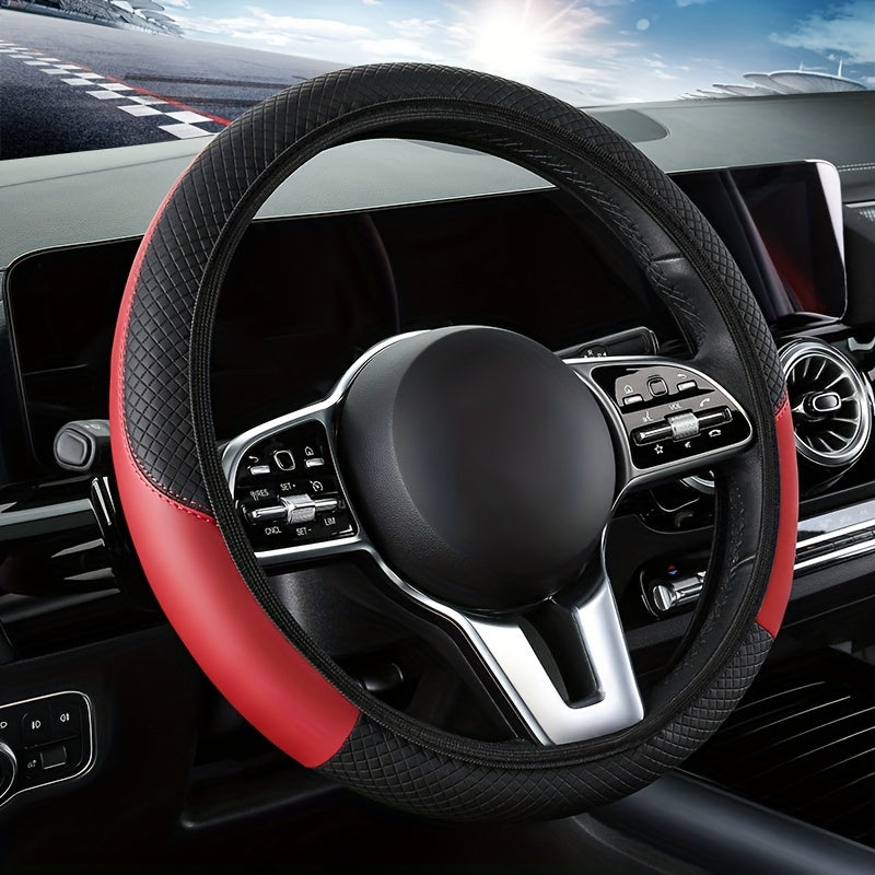 Universal Car Steering Wheel Cover Artificial PU Leather Non-Slip All-Season