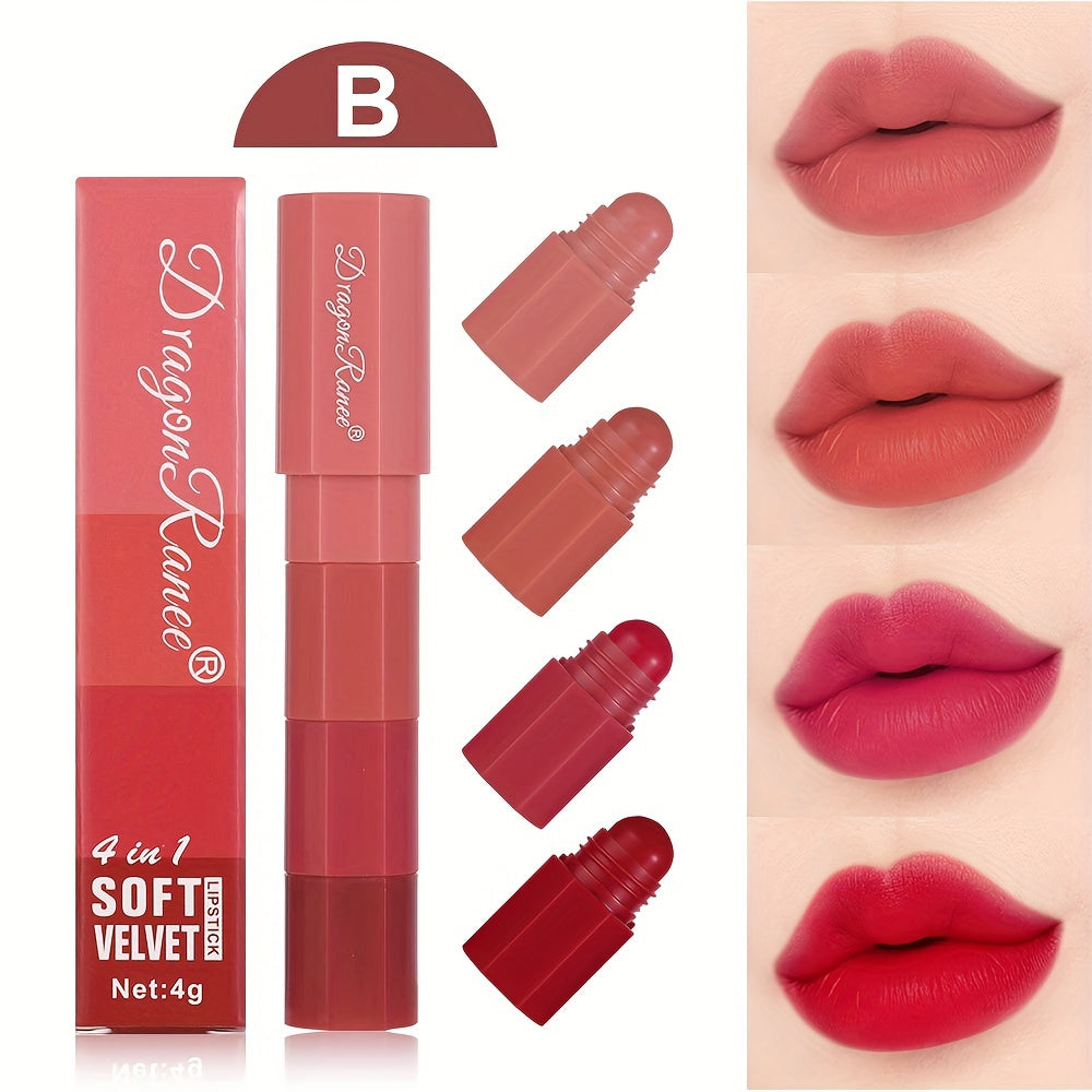 Mini Lipstick Pack Four Colors Matte Velvet Non-Fading Moisturizing