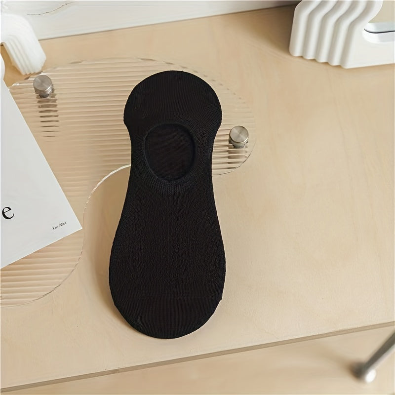 10 Pairs of Crew Socks for Men Women Solid Color Knit Fabric Invisible Socks