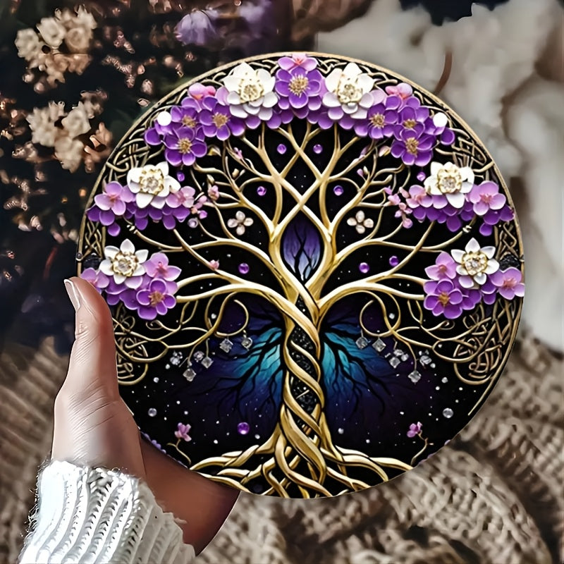 Vibrant Floral Acrylic Tree Suncatcher for Garden and Bedroom Decor