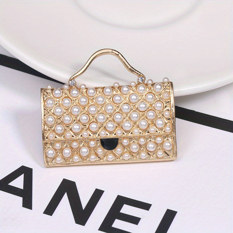 Women's Enamel Bag-Shaped Brooch Pin Stylish Korean Fashion Accessory
