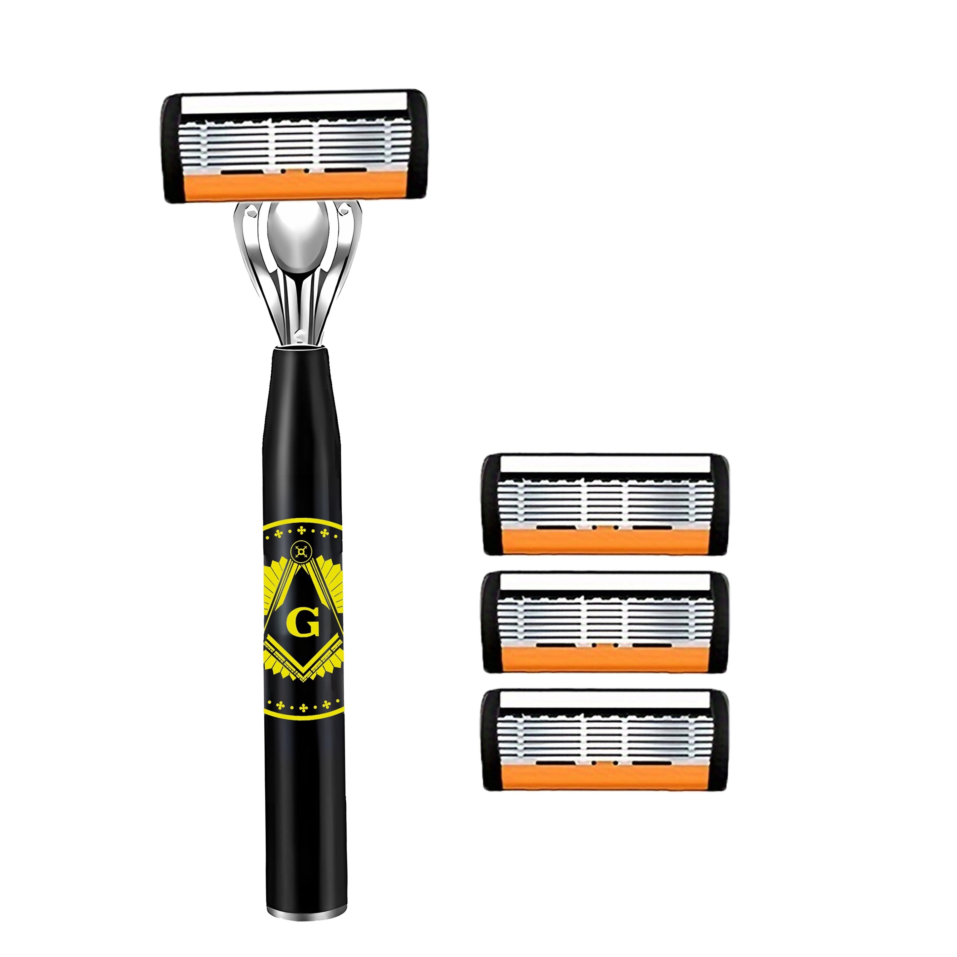 Men's Safety Razor Set with Ultra-Sharp Blades Ergonomic Handle Stainless Steel Head