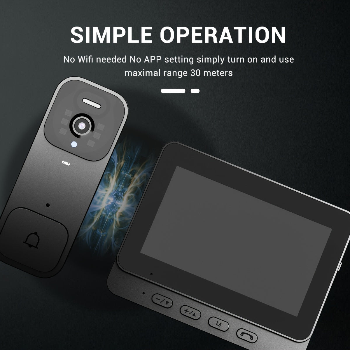 Video Doorbell Set No WiFi App Support Local Storage Up to 128GB