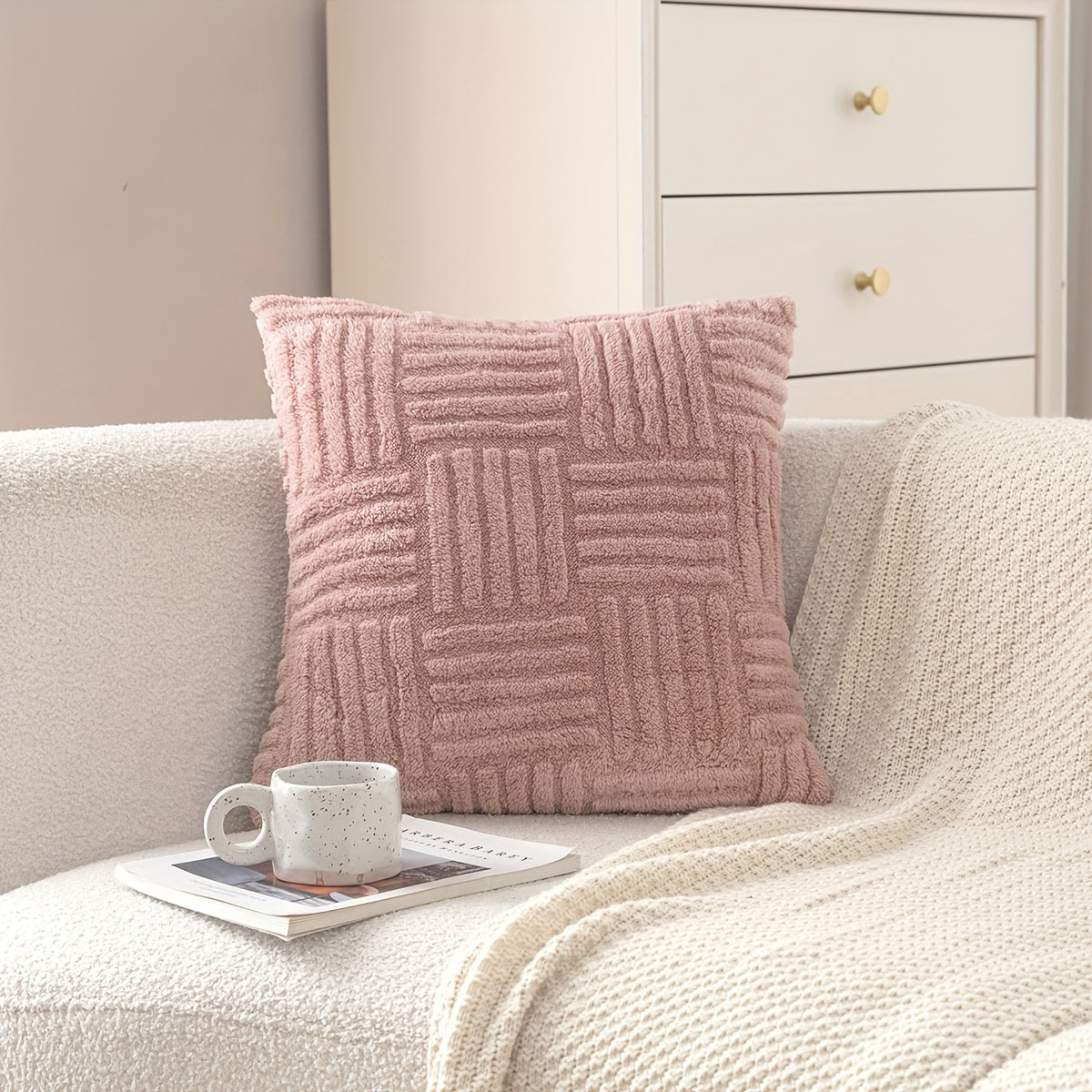 Boho Throw Pillow Cover Soft Plush Stripe Farmhouse Cushion Cover 45.72cm 45.72cm 30.48cm 50.8cm