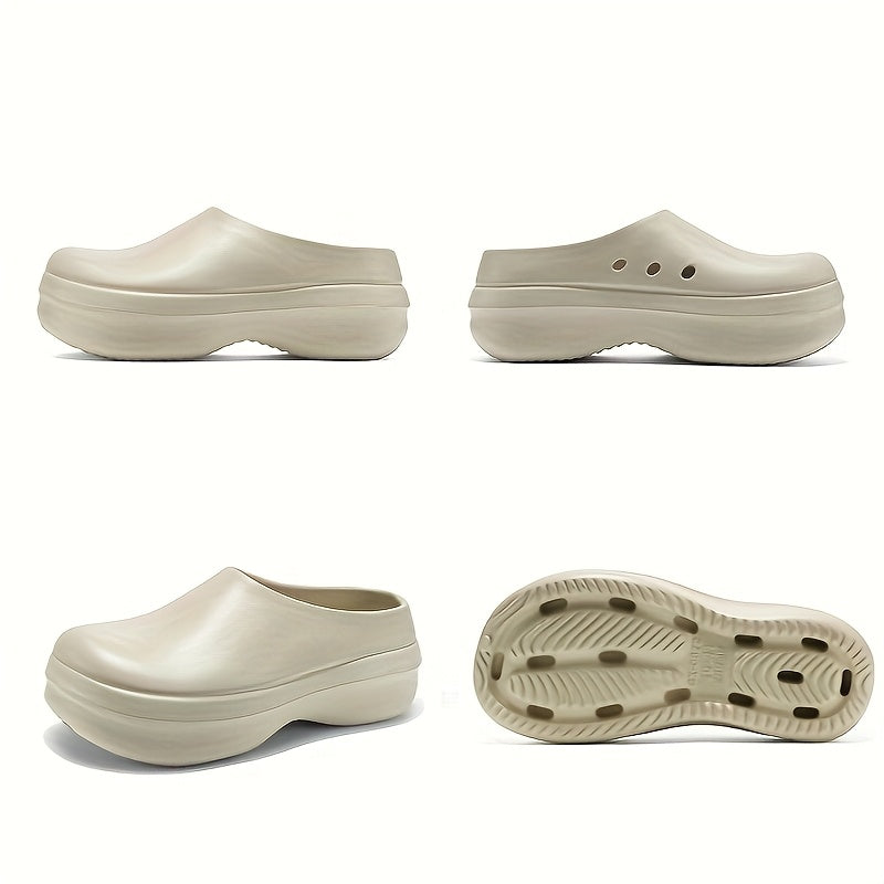 Unisex Solid Color Thick Sole Clogs Lightweight Open Toe Mules