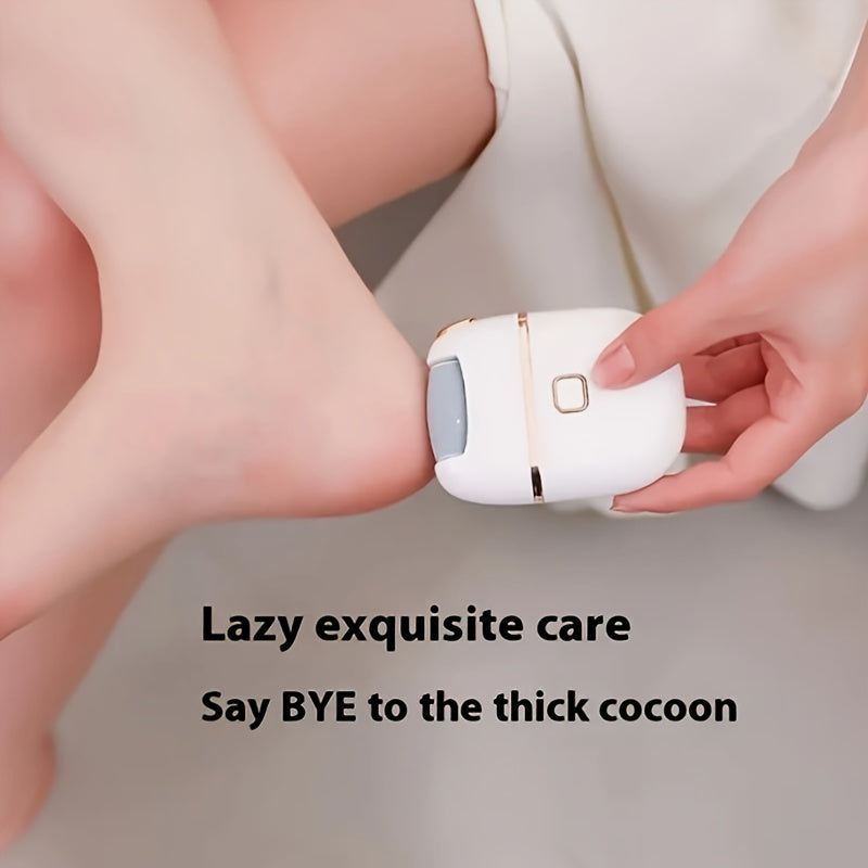 Electric Foot Grinder with 3 Interchangeable Heads USB Rechargeable for Cracked Skin Care in Light Blue White Yellow