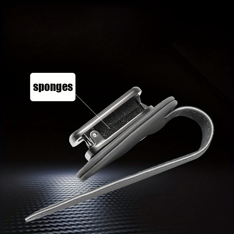 Clip de visor de coche de cuero PU universal para gafas y soporte para tablero