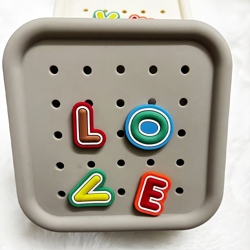 Unisex PVC Alphabet Letter Shoe Charms Set, Colorful DIY Accessories