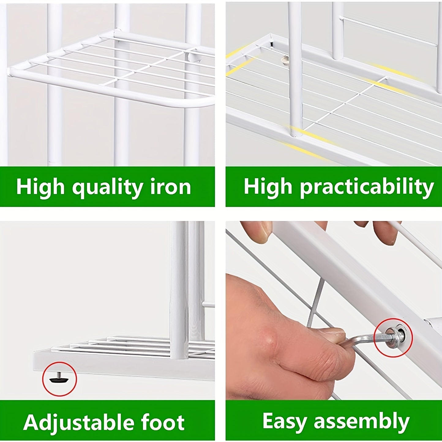 Metal 5-Tier Plant Stand with 6 Pots Indoor Outdoor Display Shelf for Patio Garden Balcony Living Room