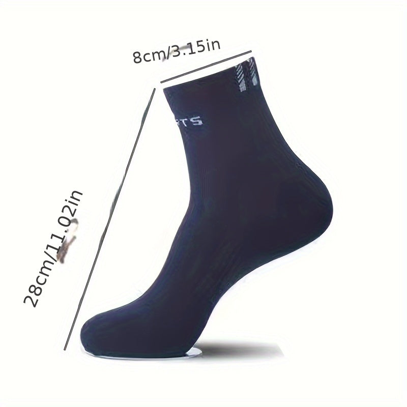 Men's Crew Socks 6 Pairs Anti-Odor Breathable Polyester Spring Summer