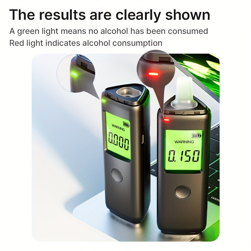 Probador de alcohol y respirómetro 2 en 1 para uso personal, herramienta de prueba de modo dual recargable