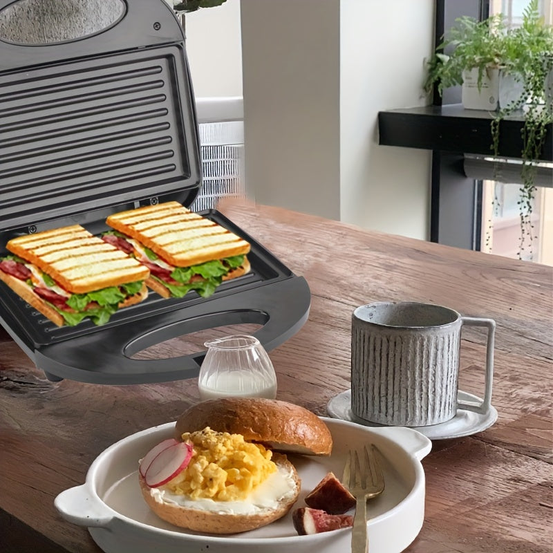 Sandviçlar va paninilar uchun kichik elektr grill 1000W yopishmaydigan plitalar bilan