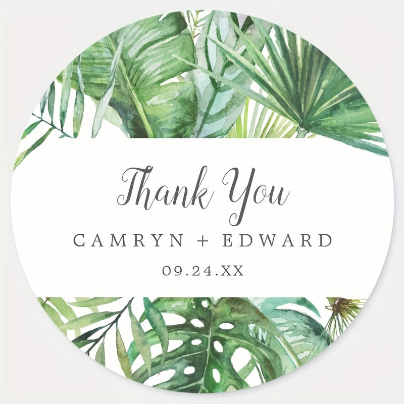 Personalized Round Circle Labels with Name and Date for Bridal Shower Favors Custom Thank You Stickers