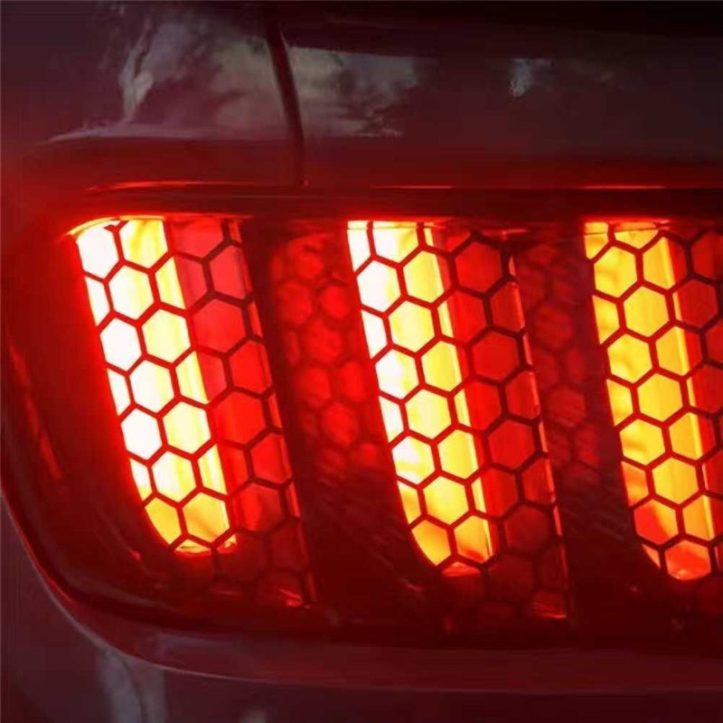 Car Vinyl Stickers Red and Black Honeycomb Pattern for Tail Lights