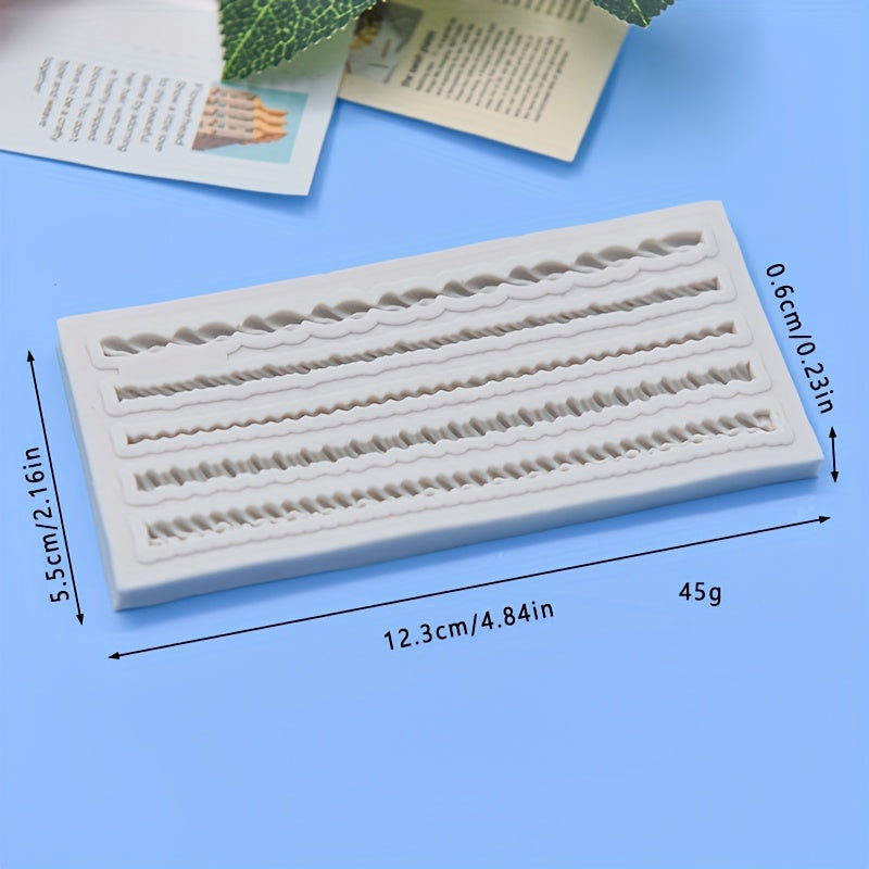 Silicone Mold for DIY Dessert Cakes and Chocolates with Braided Border Design