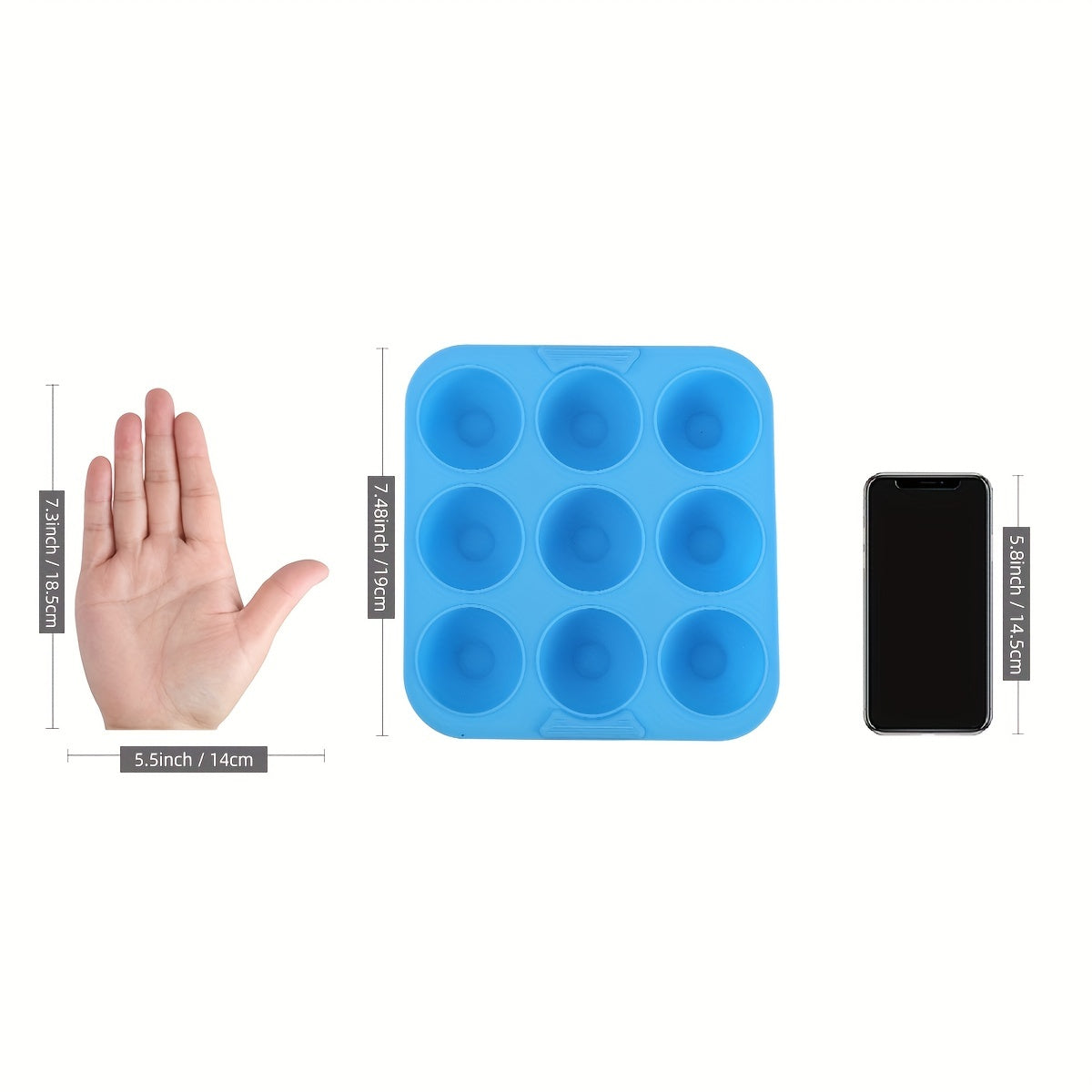 Square Silicone Cake Pan for Air Fryer 9 Cavities Oven Safe Dishwasher Safe