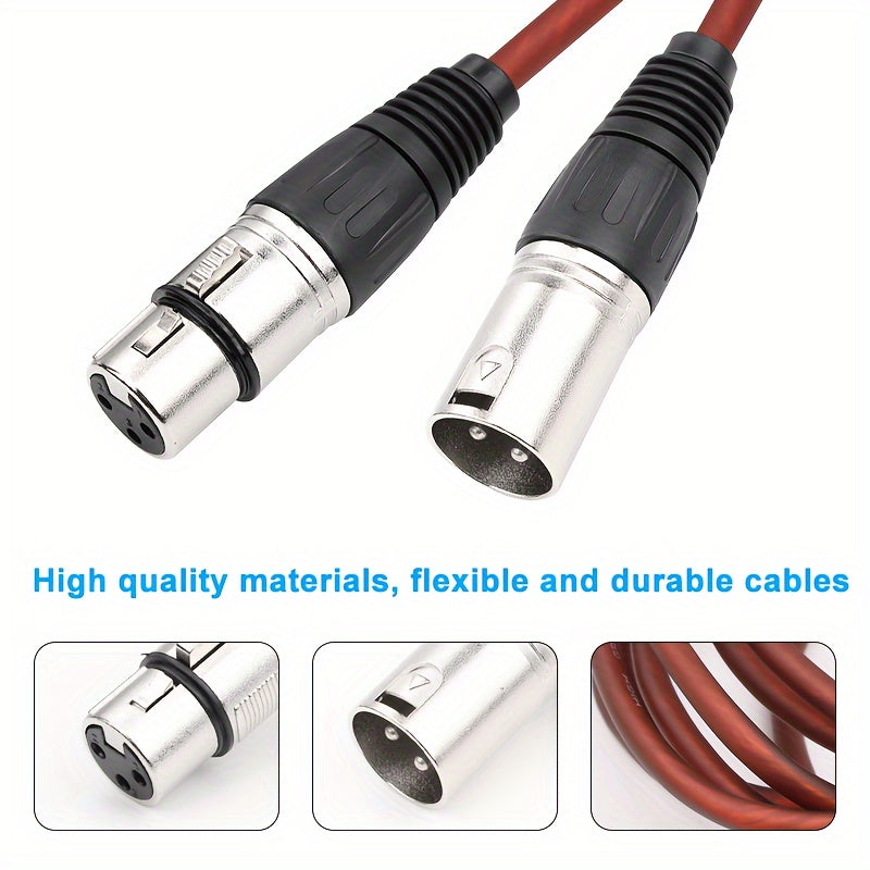 I-Zclive Premium XLR Audio Cable - Erkakdan Ayolga, Rux Qotishmasi, 3-Pin Balanslangan Mikrofon va Spiker Kabeli, Rekording Jihozlari, Preamplifikatorlar va Radio Stansiyalar uchun