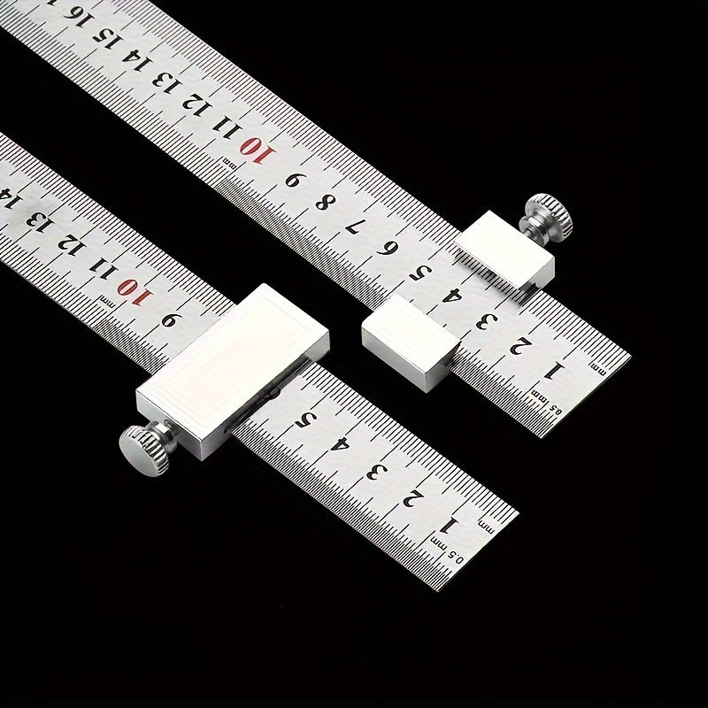 3Pcs Aluminum 15.7-Inch Precision Positioning Rulers Measuring Tools