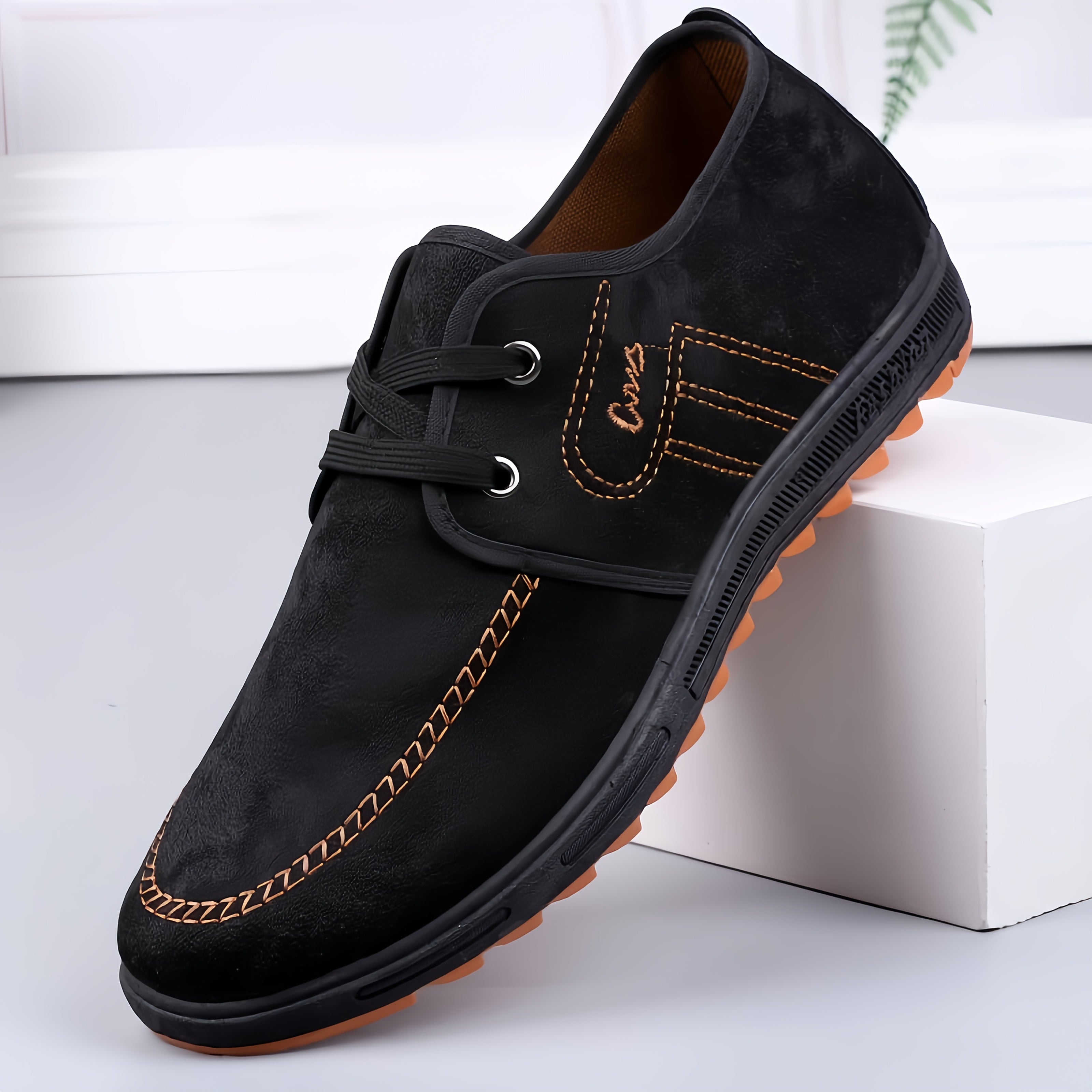 Zapatillas slip-on de lona para hombre con suela de goma para uso casual y en interiores