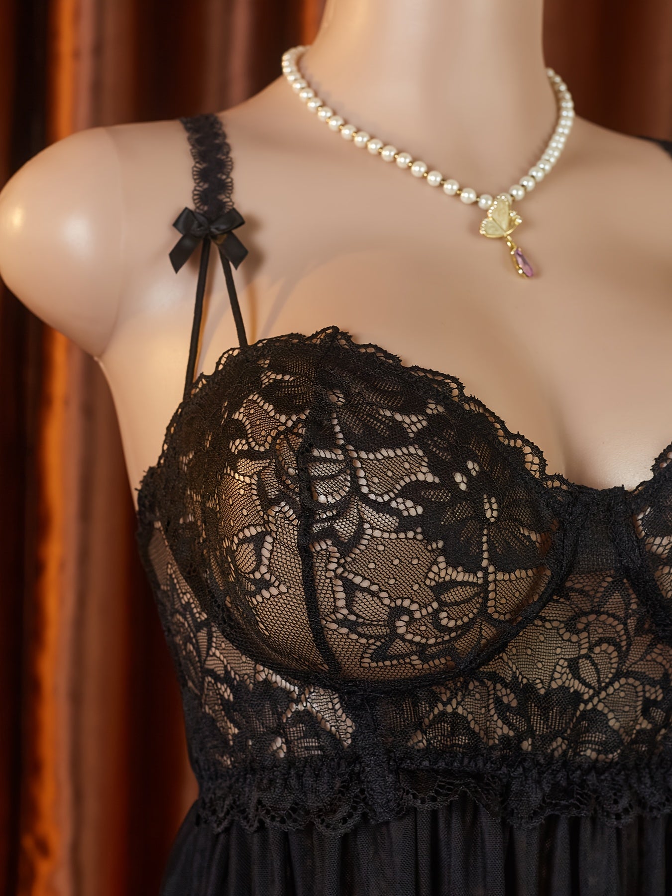 Plus Size Lingerie Sleepwear Double Layer Skirt Dress with Suspender