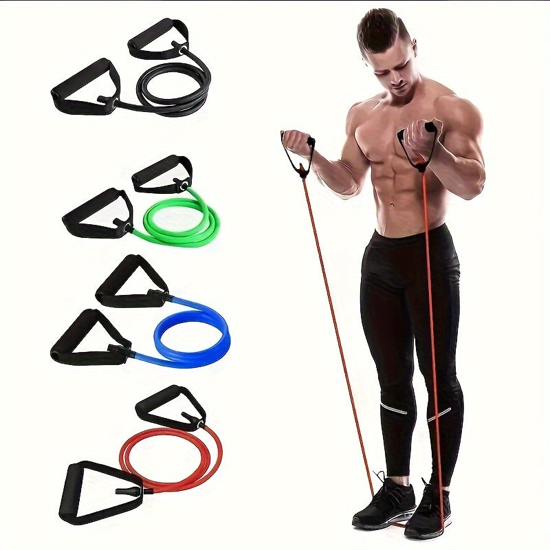 Banda de resistencia de TPE premium en forma de U con asas para entrenamientos en casa y entrenamiento de fuerza en rojo, verde y negro