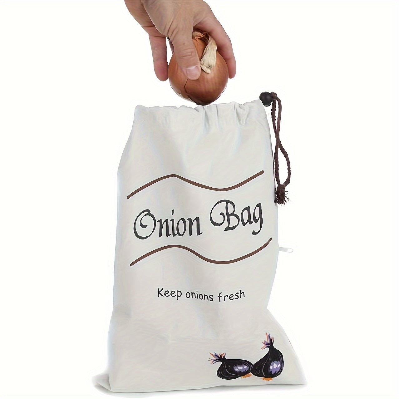 Long-Lasting Canvas Vegetable Storage Bag for Potatoes and Onions Organizing