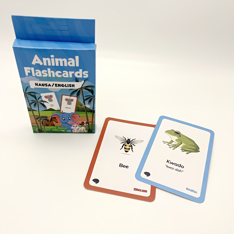 Educational French Animal Body Number Flashcards for Kids Learning in Multiple Languages