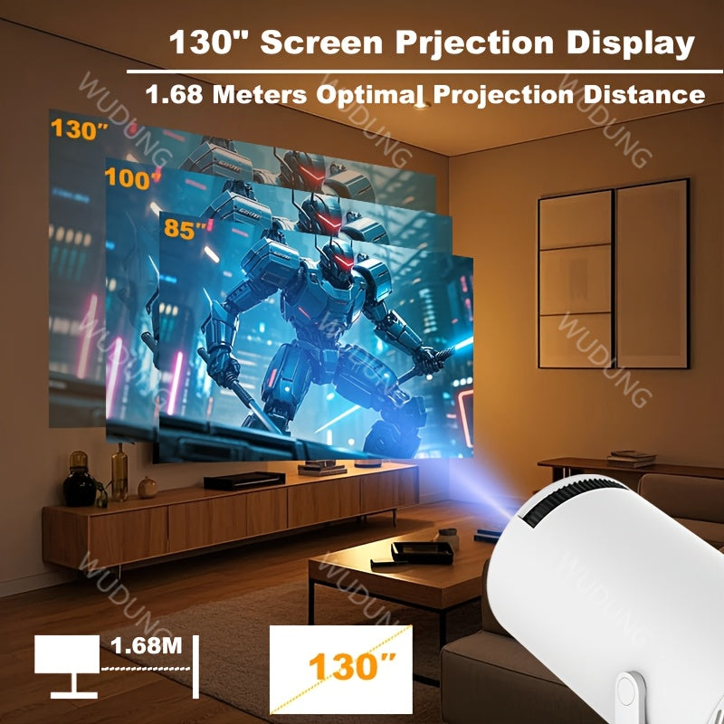 Mini Projector 1280x720 HD Portable Home Theater Wi-Fi 6 LCD 200 Lumens Table Mount