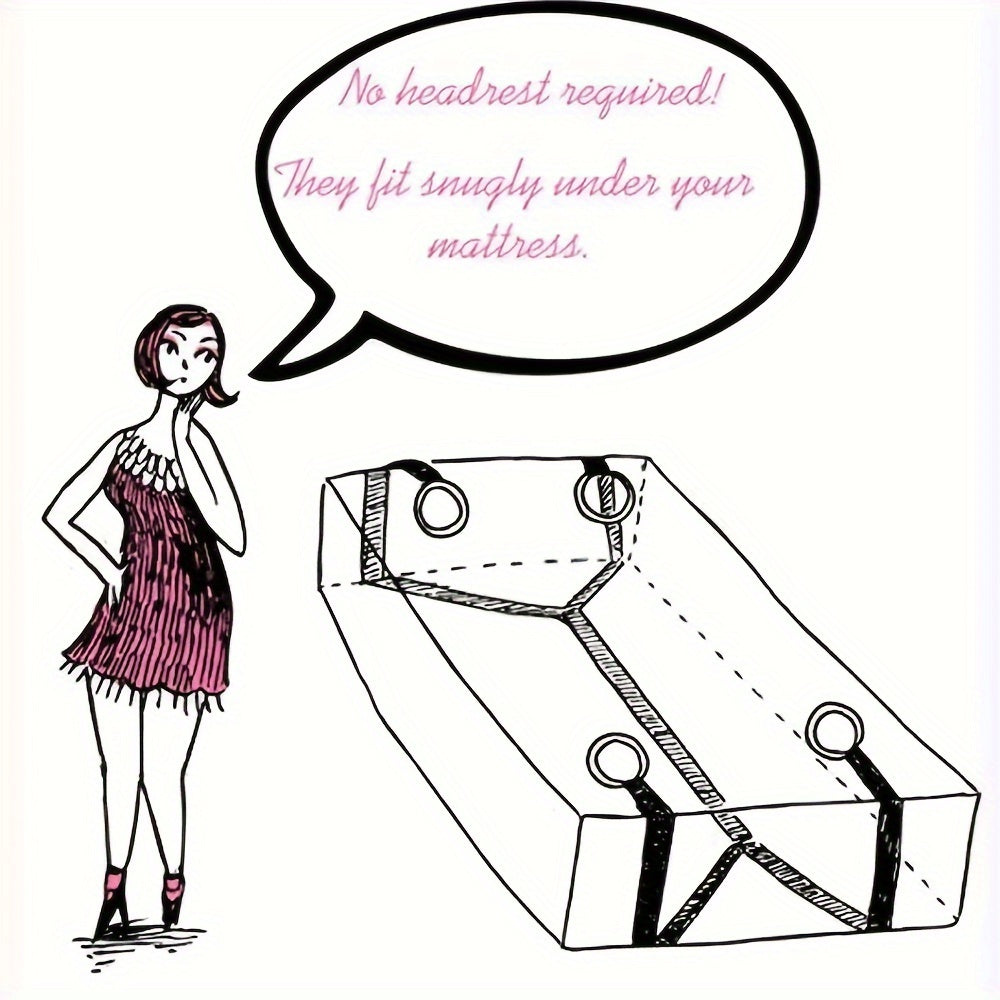 Women's Bondage Belt and Cuffs Set Under Bed Restraint System