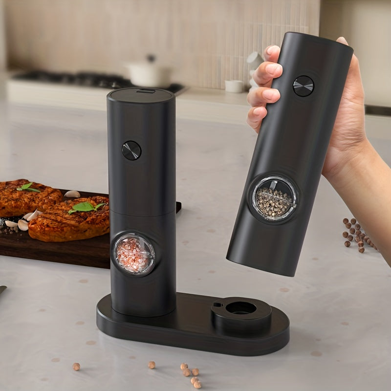 Electric Pepper Grinder with Storage Base, Adjustable Coarse Grind, Durable Plastic